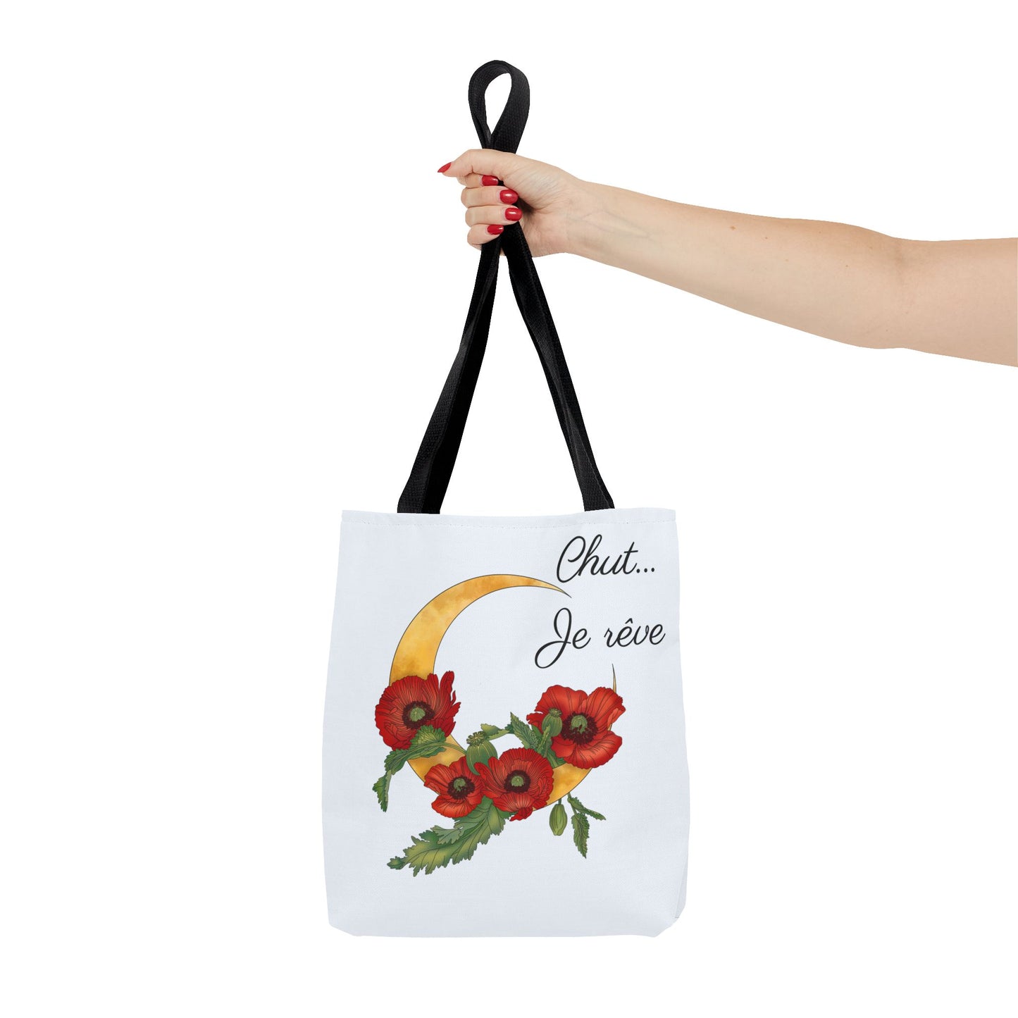 Tote Bag — "Chut... Je rêve" French Script Reversible Tote