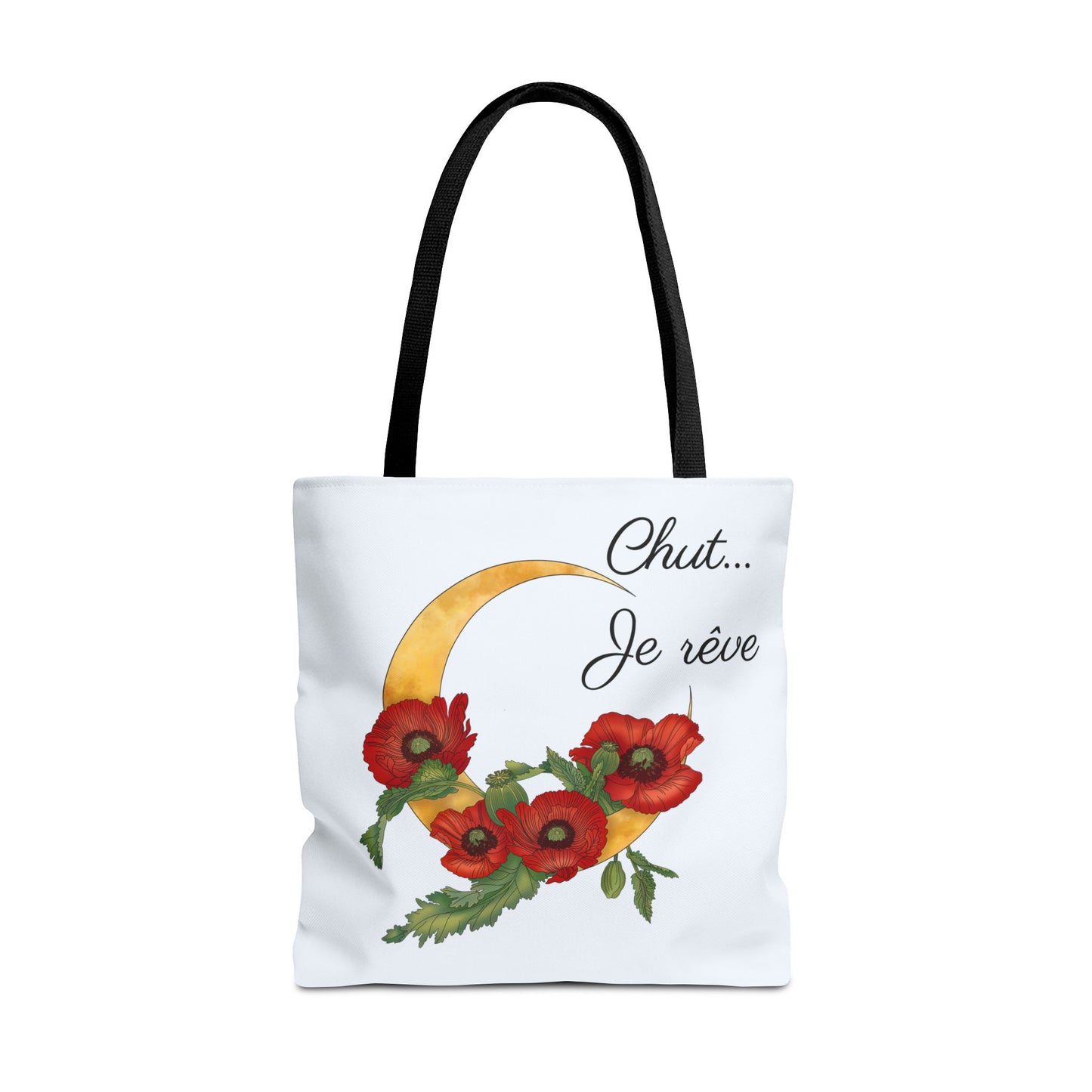 Tote Bag — "Chut... Je rêve" French Script Reversible Tote