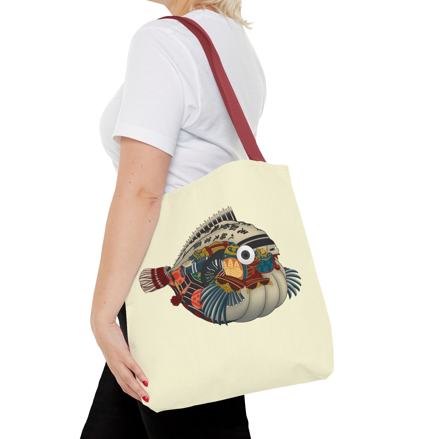 Puffer Fish Japanese Art Tote Bag — Colorful Japanese-Inspired Marine Illustration