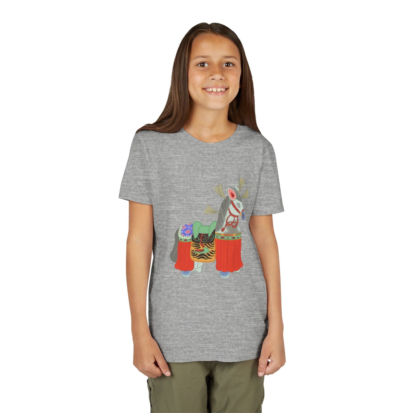 Japanese Folk Toy Horse Youth T-Shirt — Vintage Japanese Design