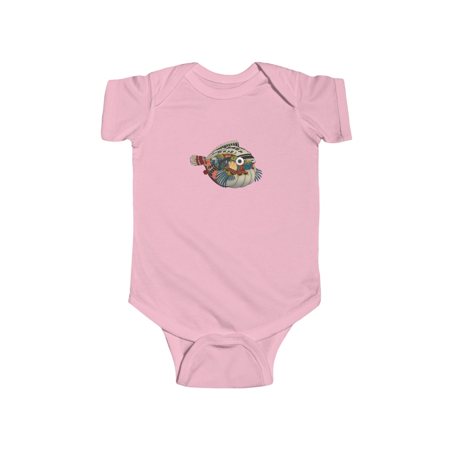 Japanese Vintage Pufferfish Baby Onesie — Cute Sea Creature Infant Onesie