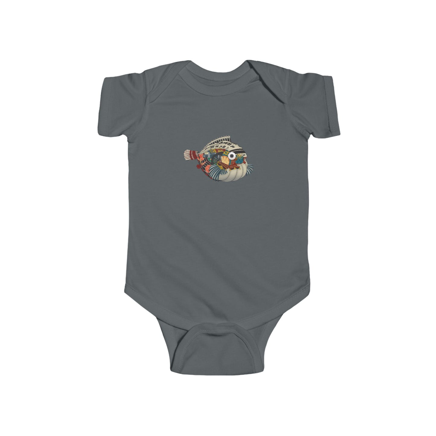 Japanese Vintage Pufferfish Baby Onesie — Cute Sea Creature Infant Onesie