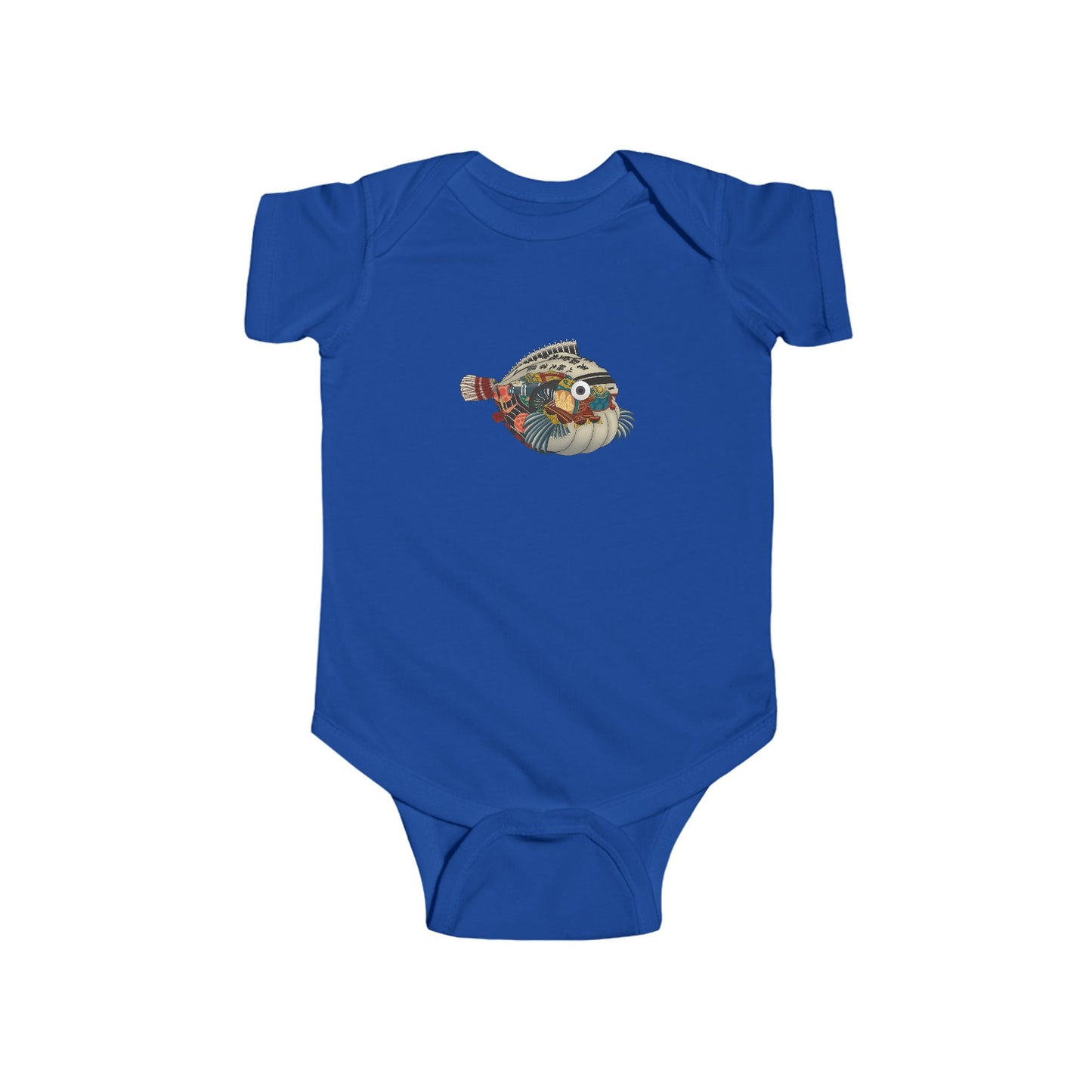 Japanese Vintage Pufferfish Baby Onesie — Cute Sea Creature Infant Onesie