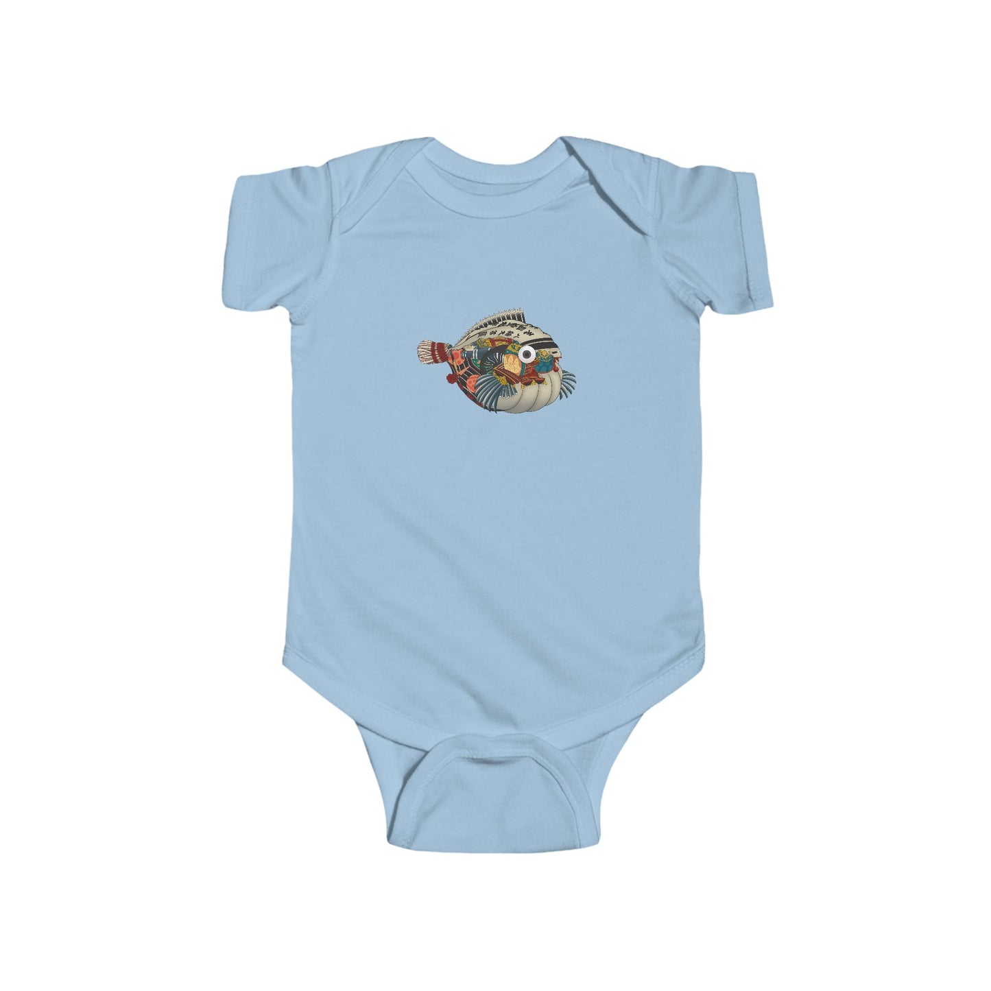 Japanese Vintage Pufferfish Baby Onesie — Cute Sea Creature Infant Onesie