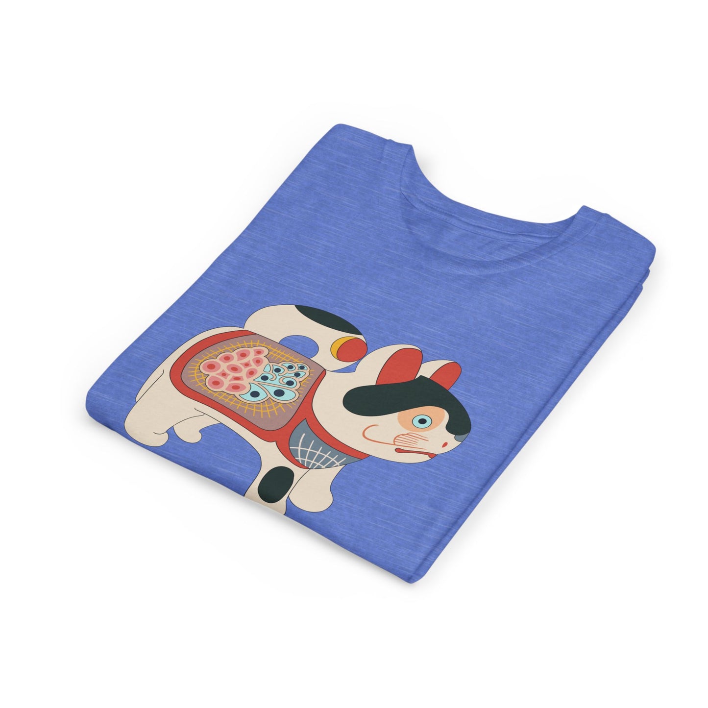 Lucky Inu Hariko illustration by Kawasaki Kyosen Youth Tshirt— Japanese Lucky Cat Tee