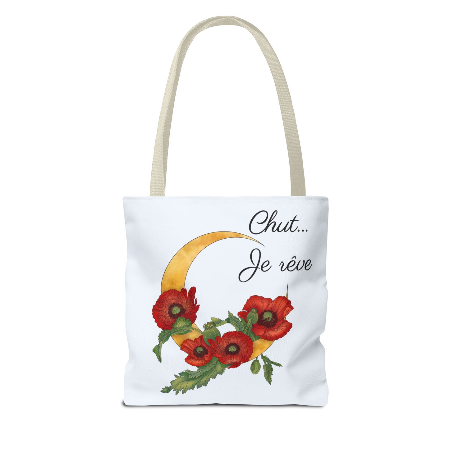 Tote Bag — "Chut... Je rêve" French Script Reversible Tote