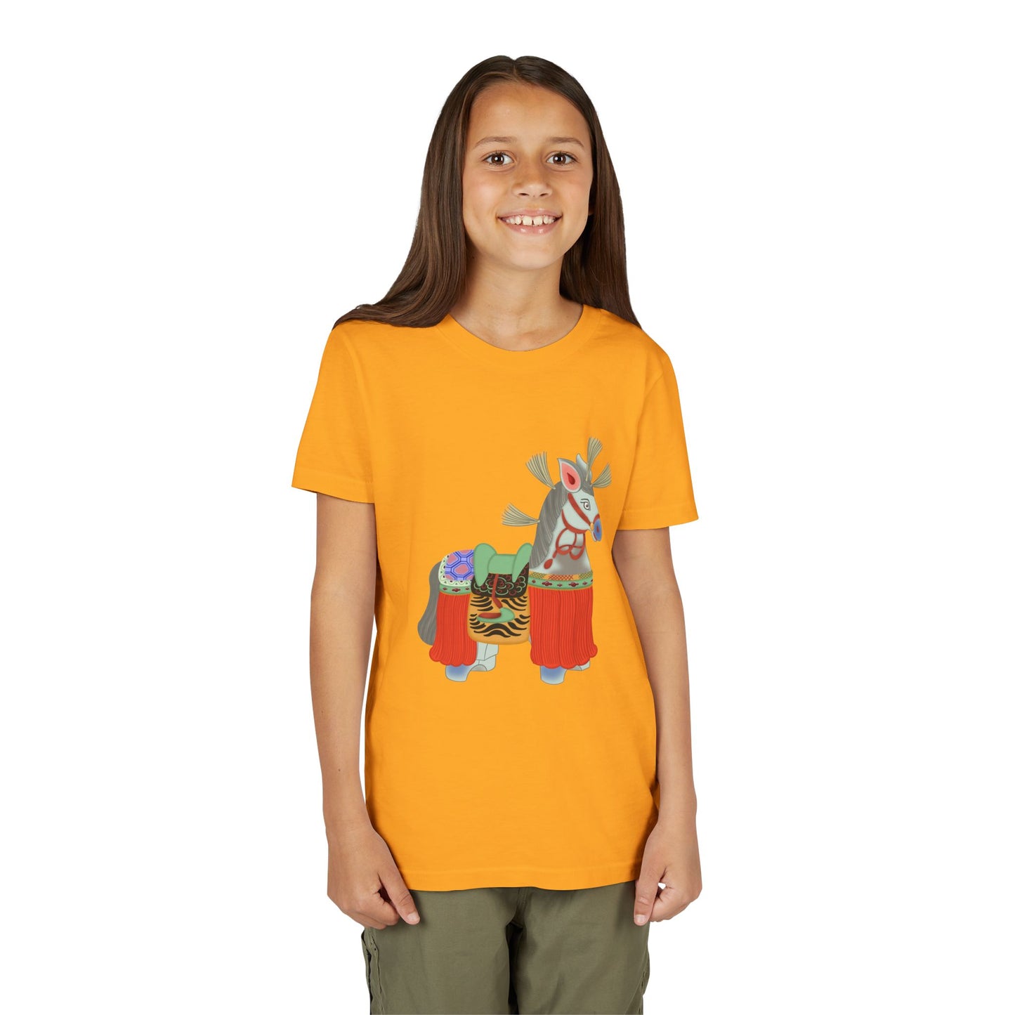 Japanese Folk Toy Horse Youth T-Shirt — Vintage Japanese Design