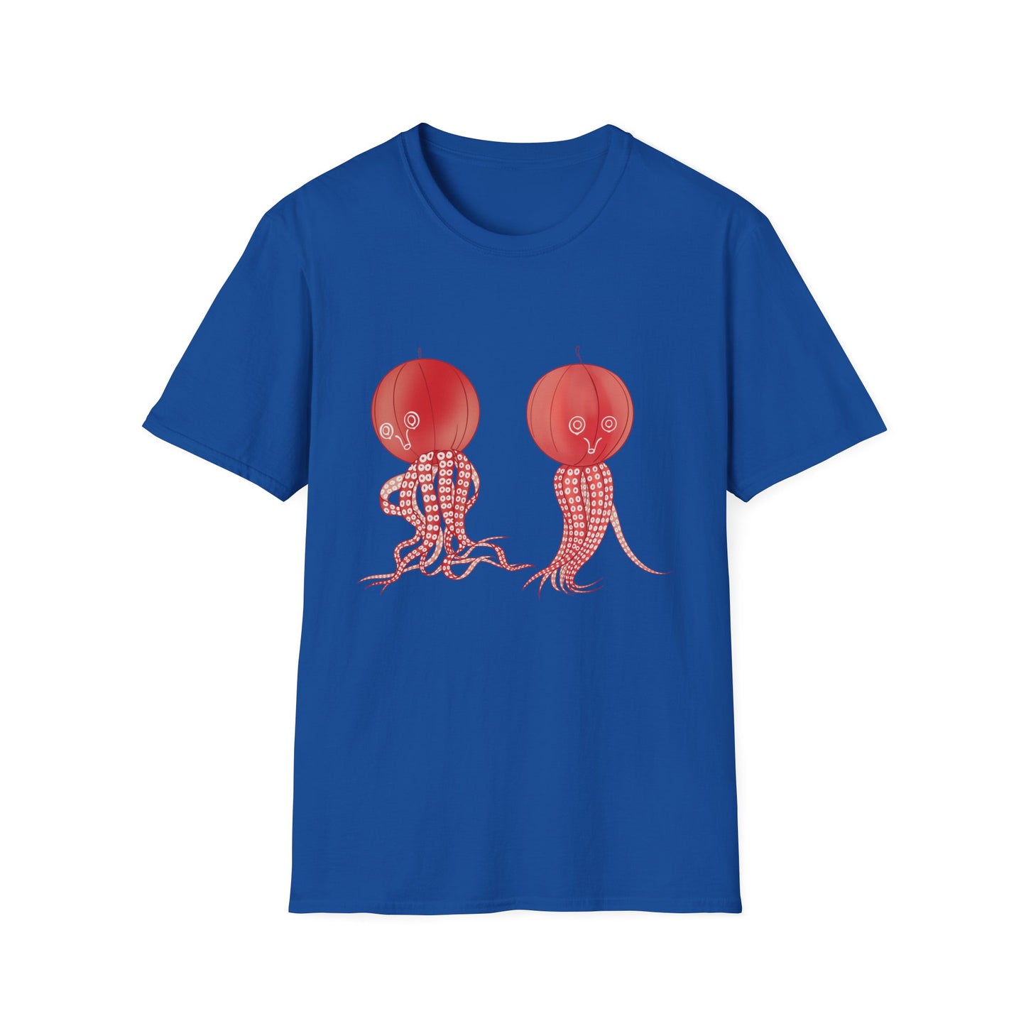 Red Jellyfish Duo by Koizumi Kawasaki TShirt — Cute Ocean Sea Creature Tees
