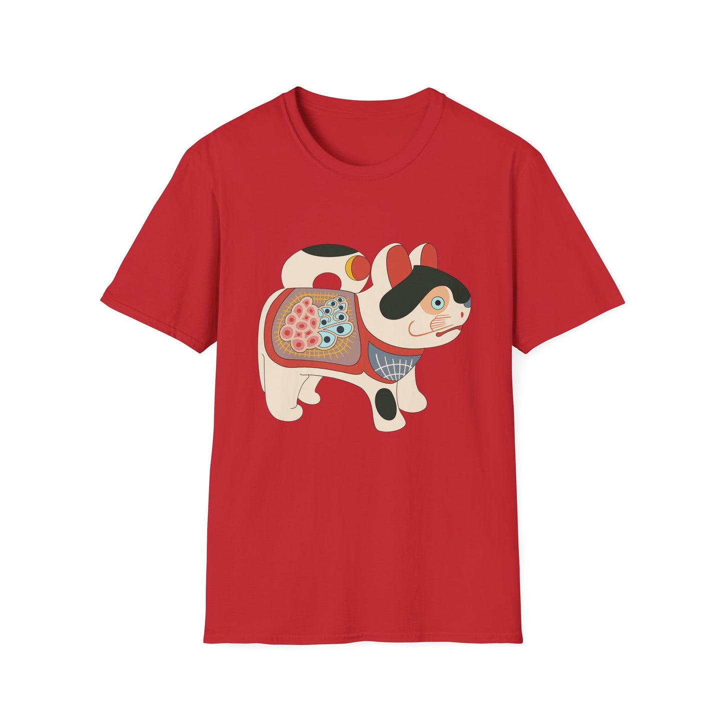 Lucky Inu Hariko illustration by Kawasaki Kyosen Tshirt— Japanese Lucky Cat Tee