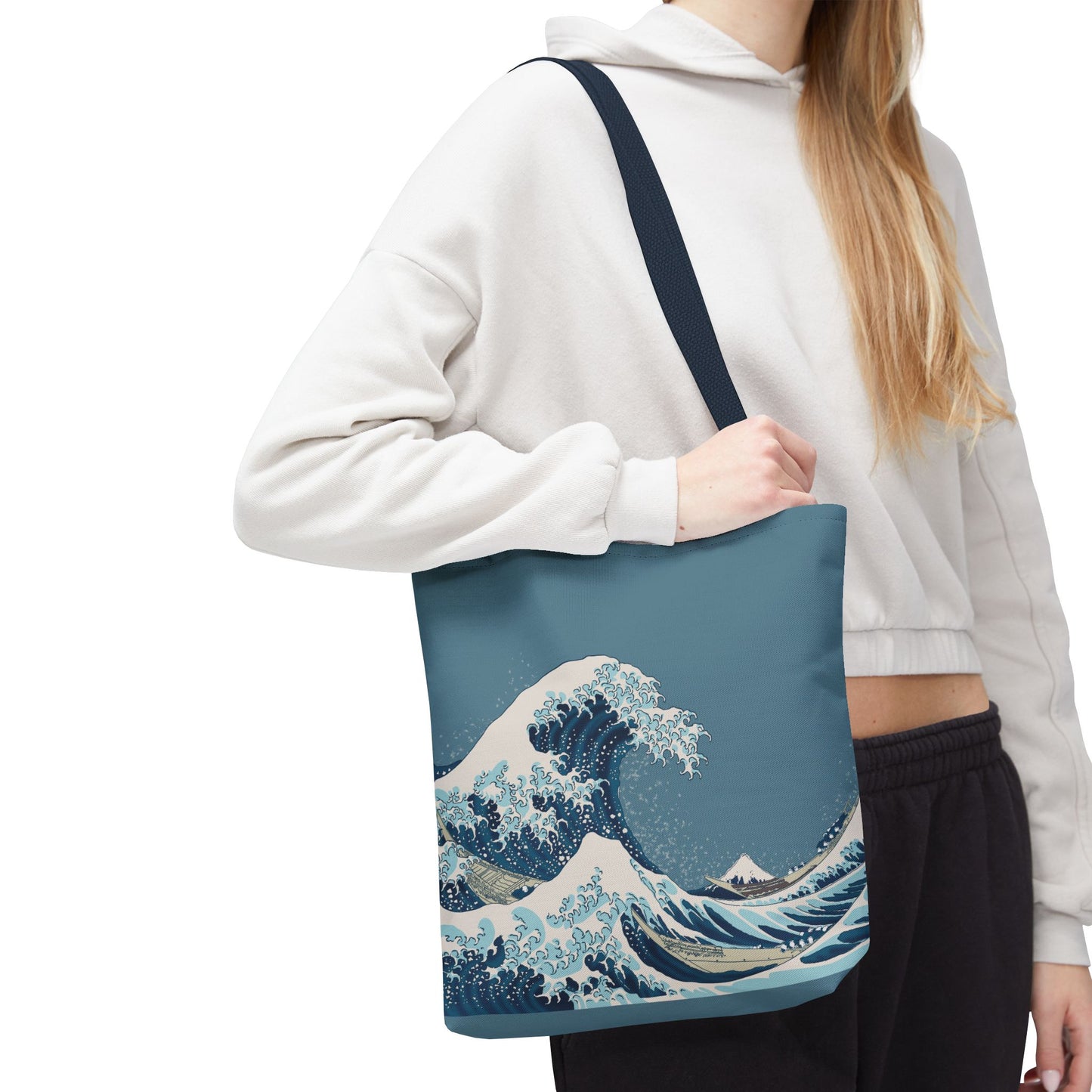 Hokusai Great Wave Tote Bag — Japanese Wave Print All-Over Canvas Beach & Market Tote
