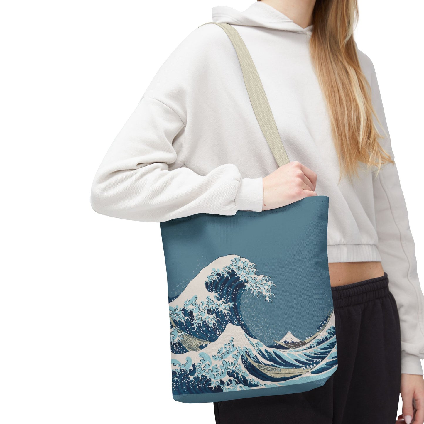 Hokusai Great Wave Tote Bag — Japanese Wave Print All-Over Canvas Beach & Market Tote