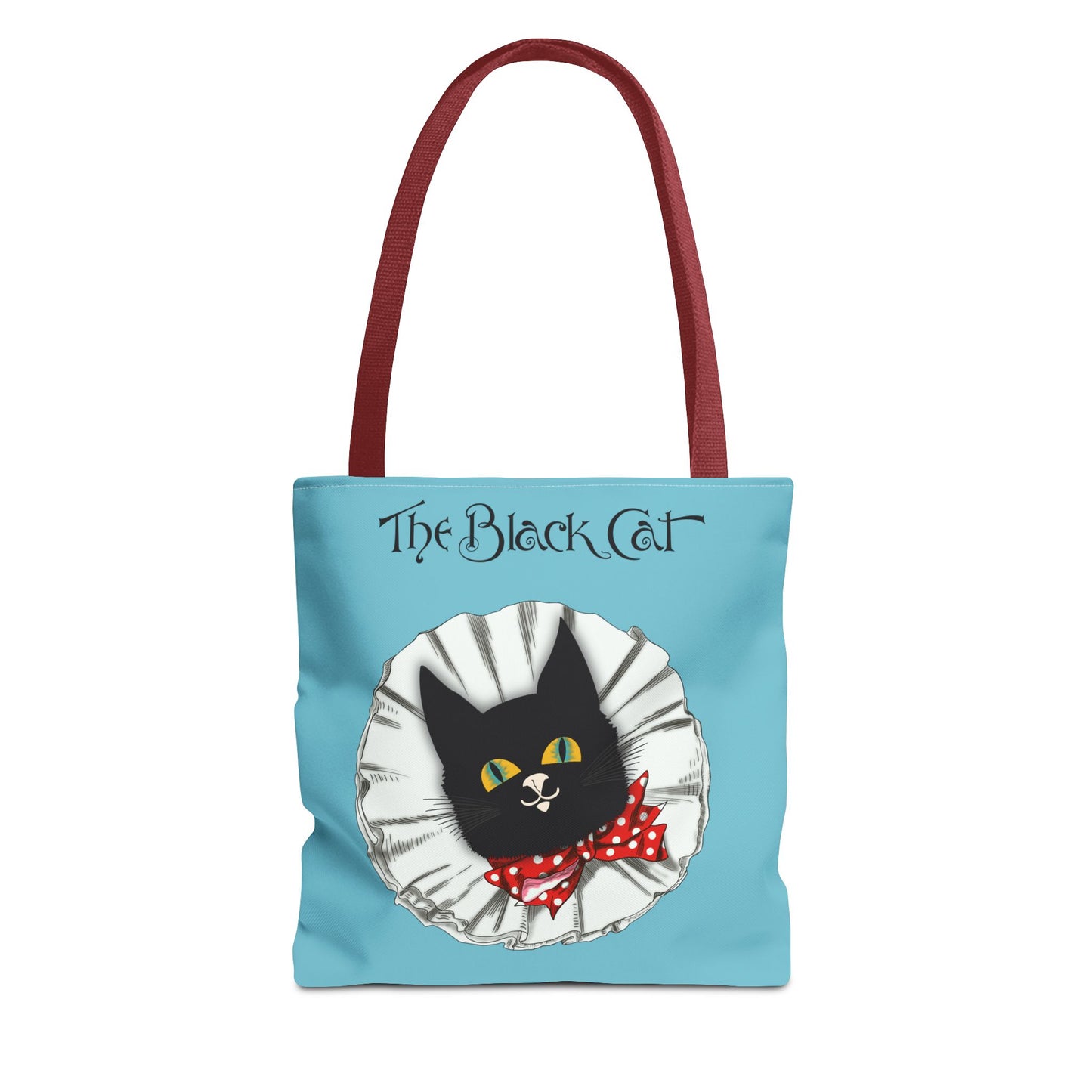 The Black Cat Clown Blue Tote Bag — Cute Vintage Cat Illustration Tote