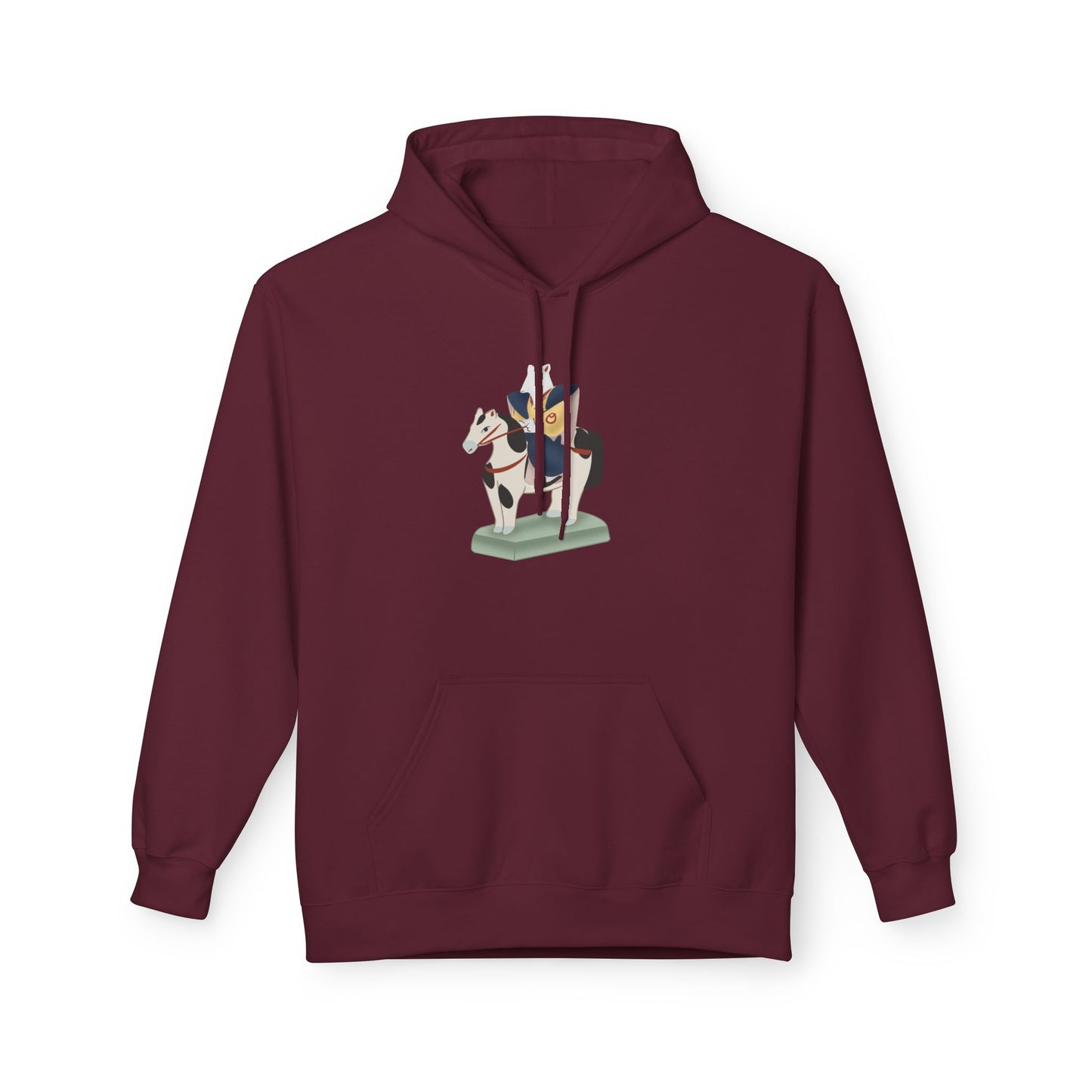 Miharu-goma Horse Hoodie — Traditional Japanese Toy Horse Graphic Sweatshirt