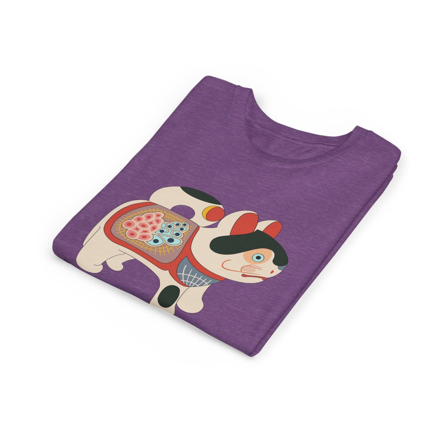 Lucky Inu Hariko illustration by Kawasaki Kyosen Youth Tshirt— Japanese Lucky Cat Tee