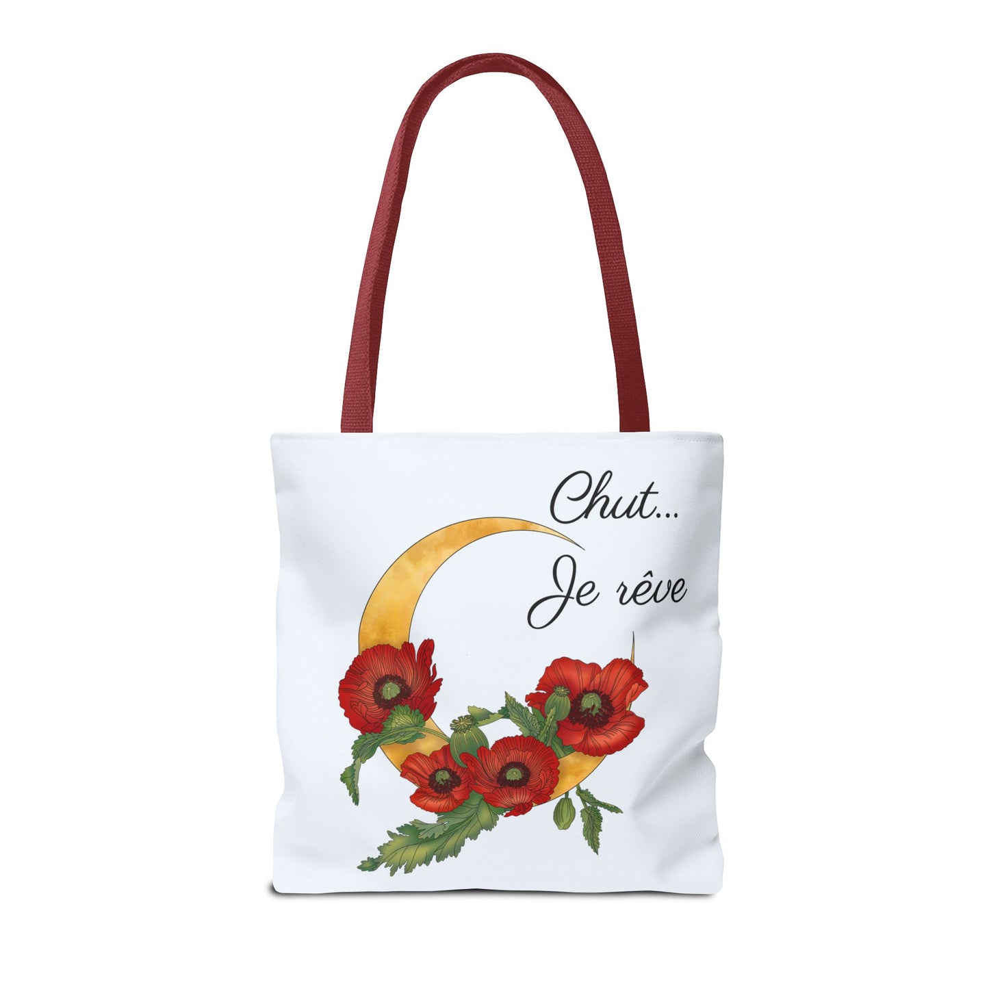 Tote Bag — "Chut... Je rêve" French Script Reversible Tote