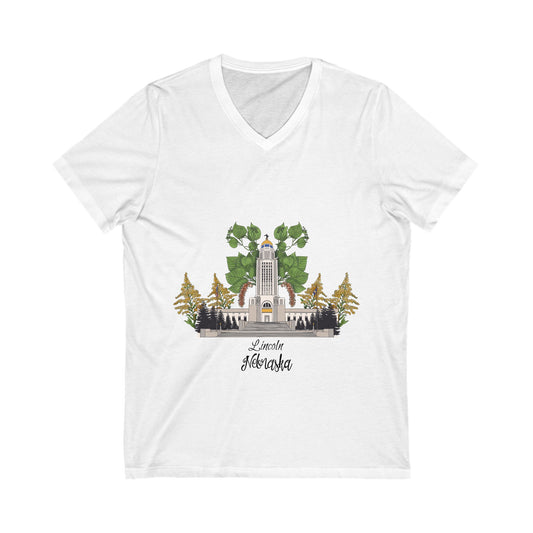 Lincoln Capitol Nebraska Unisex V-Neck Tee