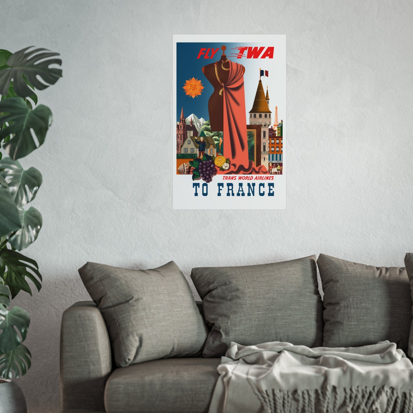 Vintage Travel Destination France Art Poster