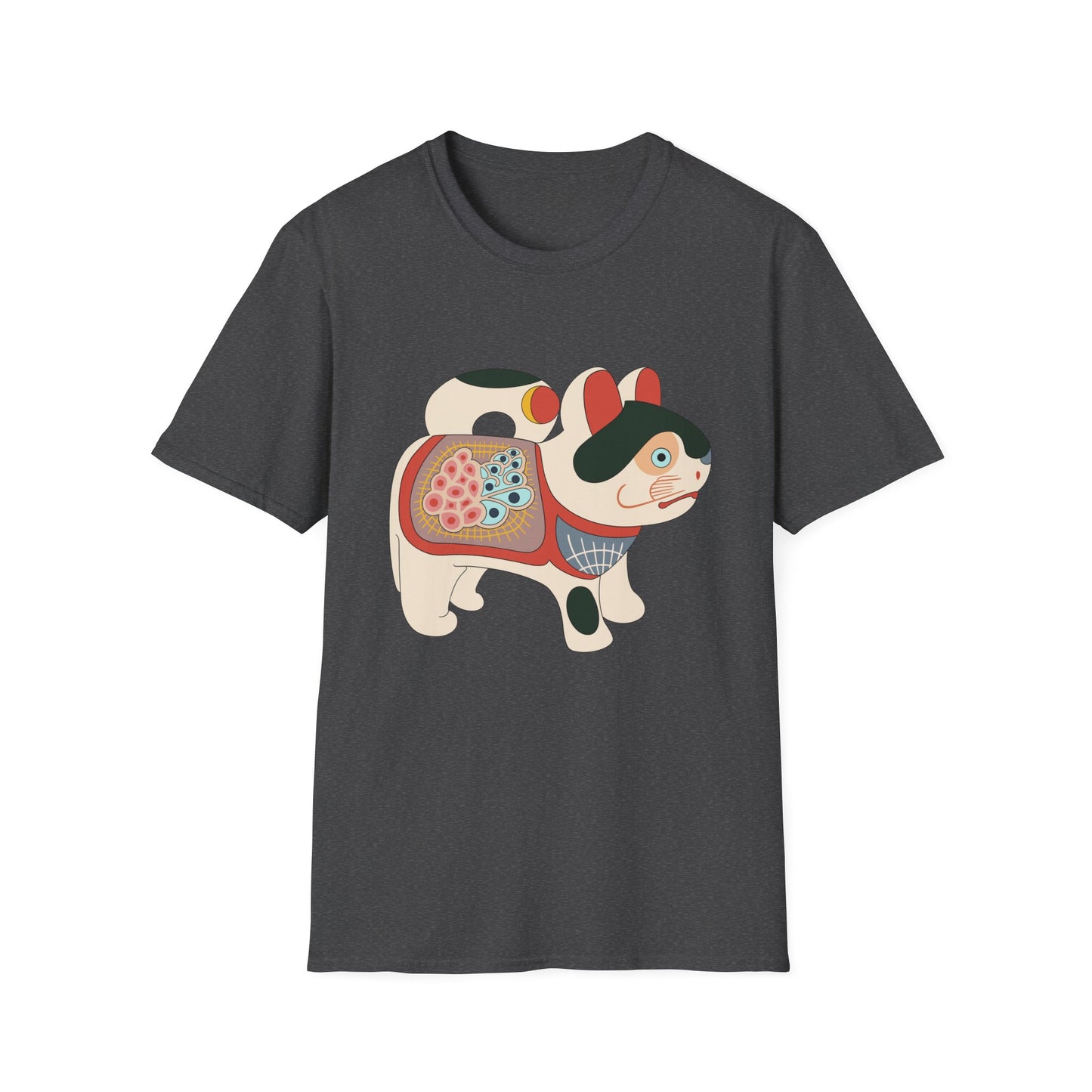 Lucky Inu Hariko illustration by Kawasaki Kyosen Tshirt— Japanese Lucky Cat Tee