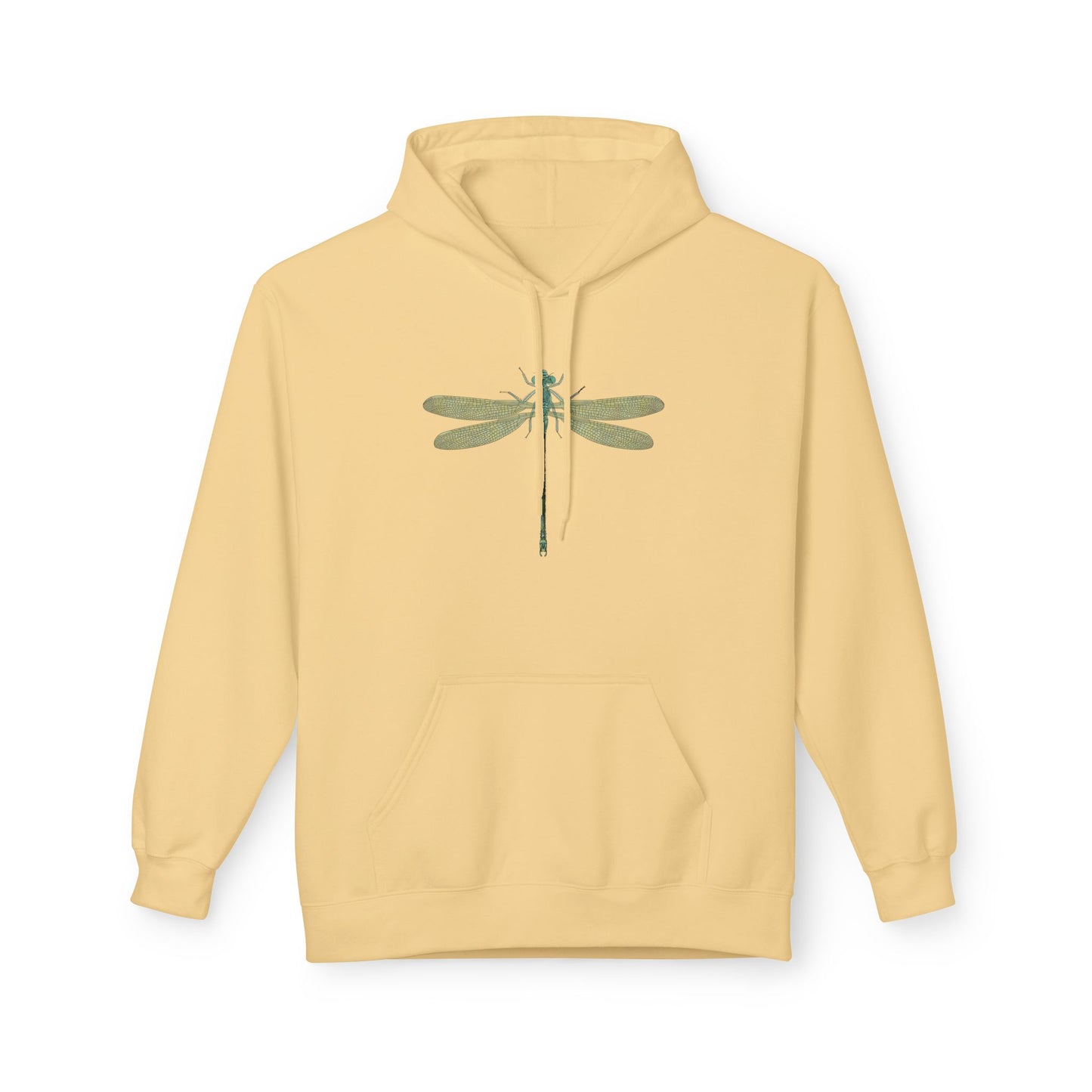 Dragonfly Minimalist Hoodie — Subtle Green Nature Graphic