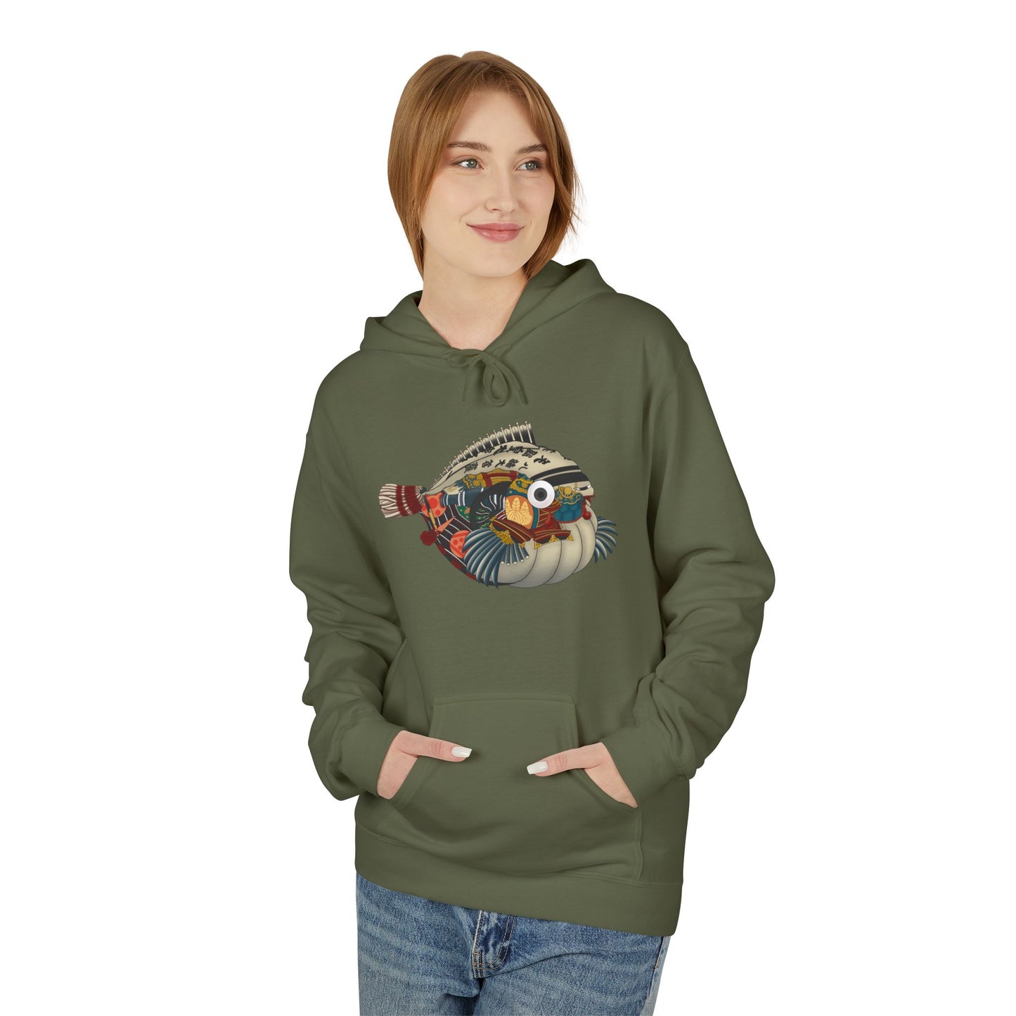 Pufferfish Art Hoodie — Colorful Japanese Fish Graphic Pullover