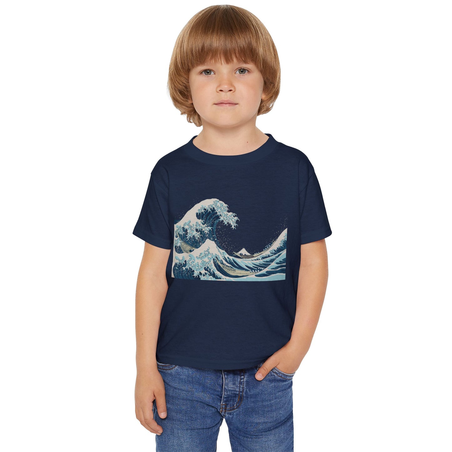 Hokusai Japanese Great Wave Toddler T-Shirt — 'Great Wave' Classic Ocean Art Tee