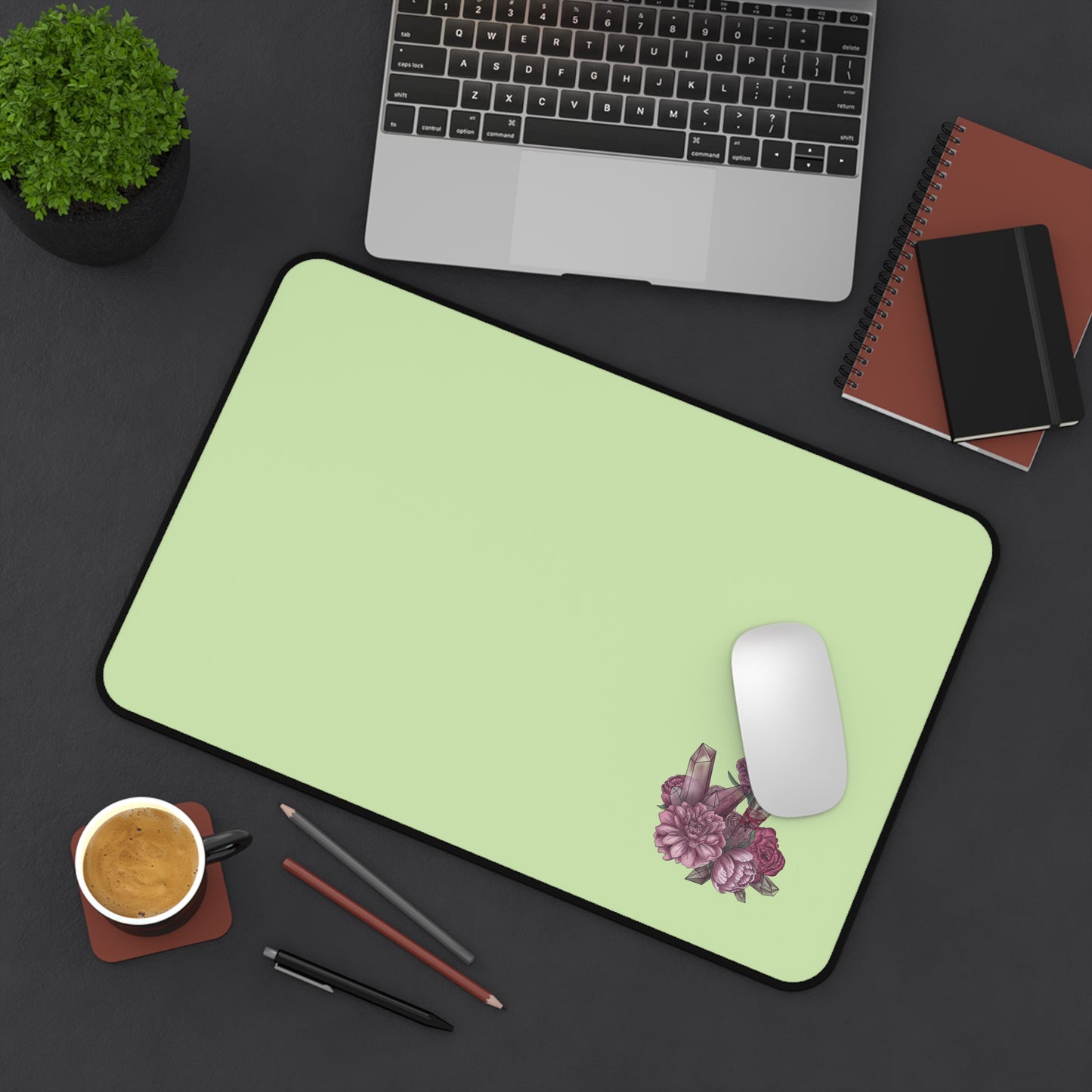 Crystal and Floral Desk Mat