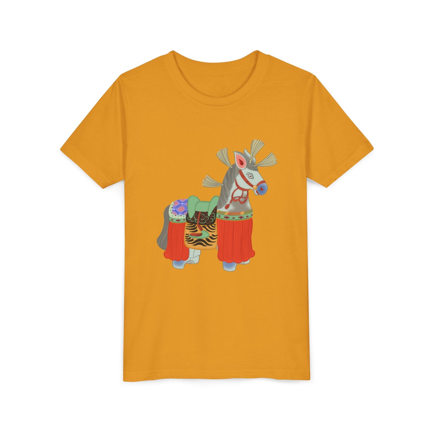 Japanese Folk Toy Horse Youth T-Shirt — Vintage Japanese Design