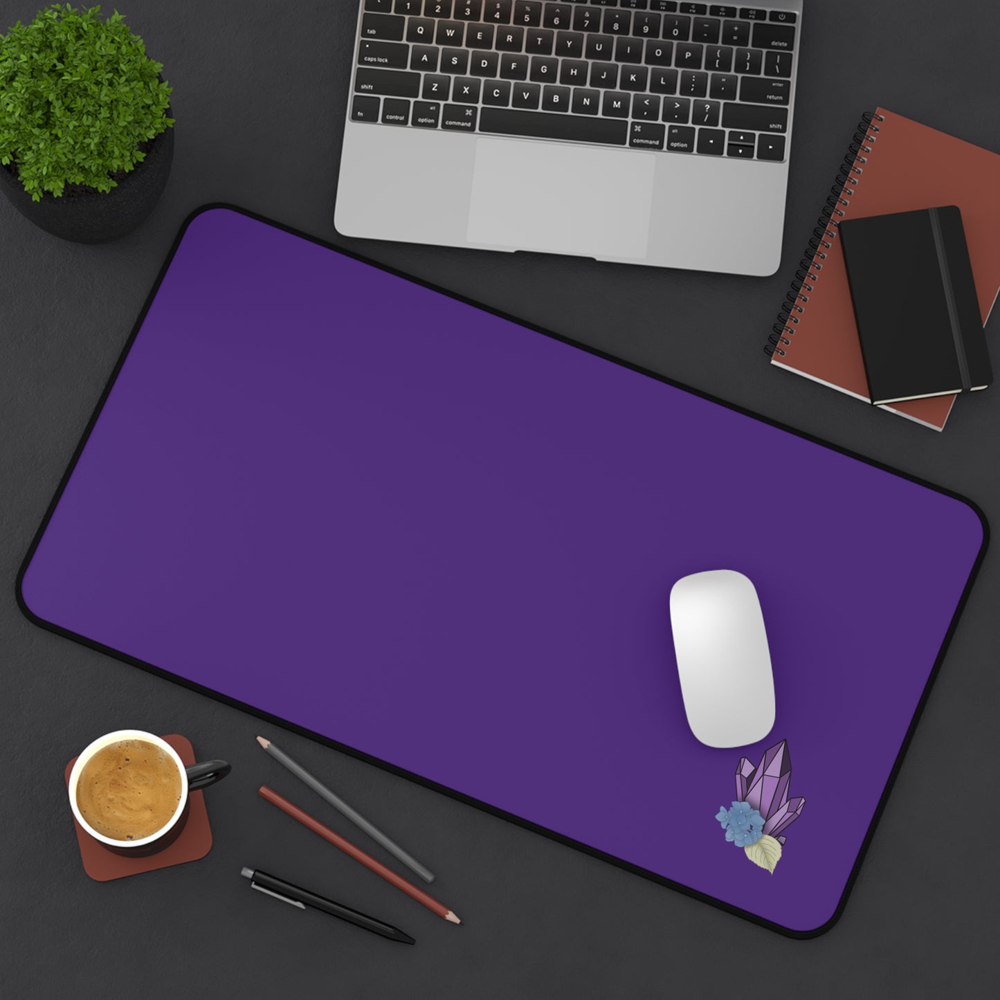 Elegant Purple Crystal Desk Mat
