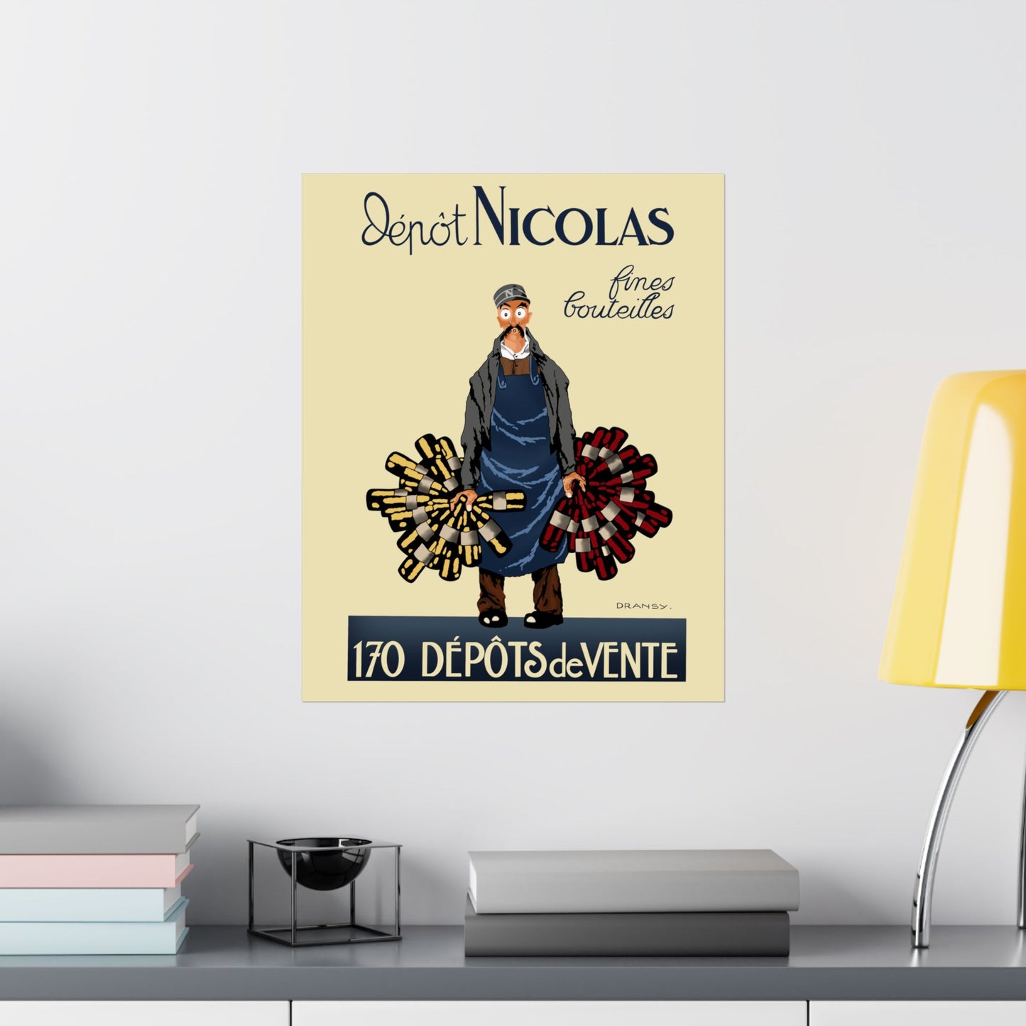 Vintage Nicolas Bottle Depot Satin Poster