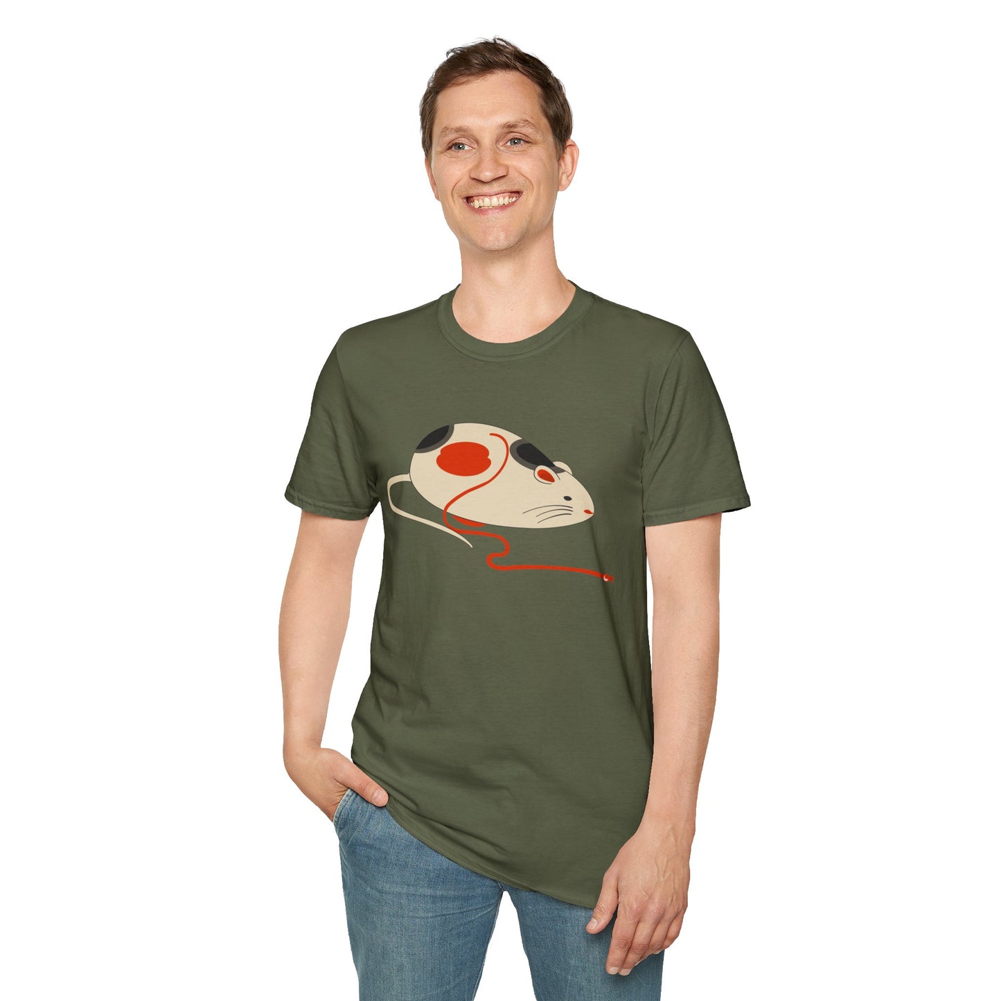 Japanese "Nezumi" Mouse T-Shirt — Cute Calico Mouse Graphic Tee