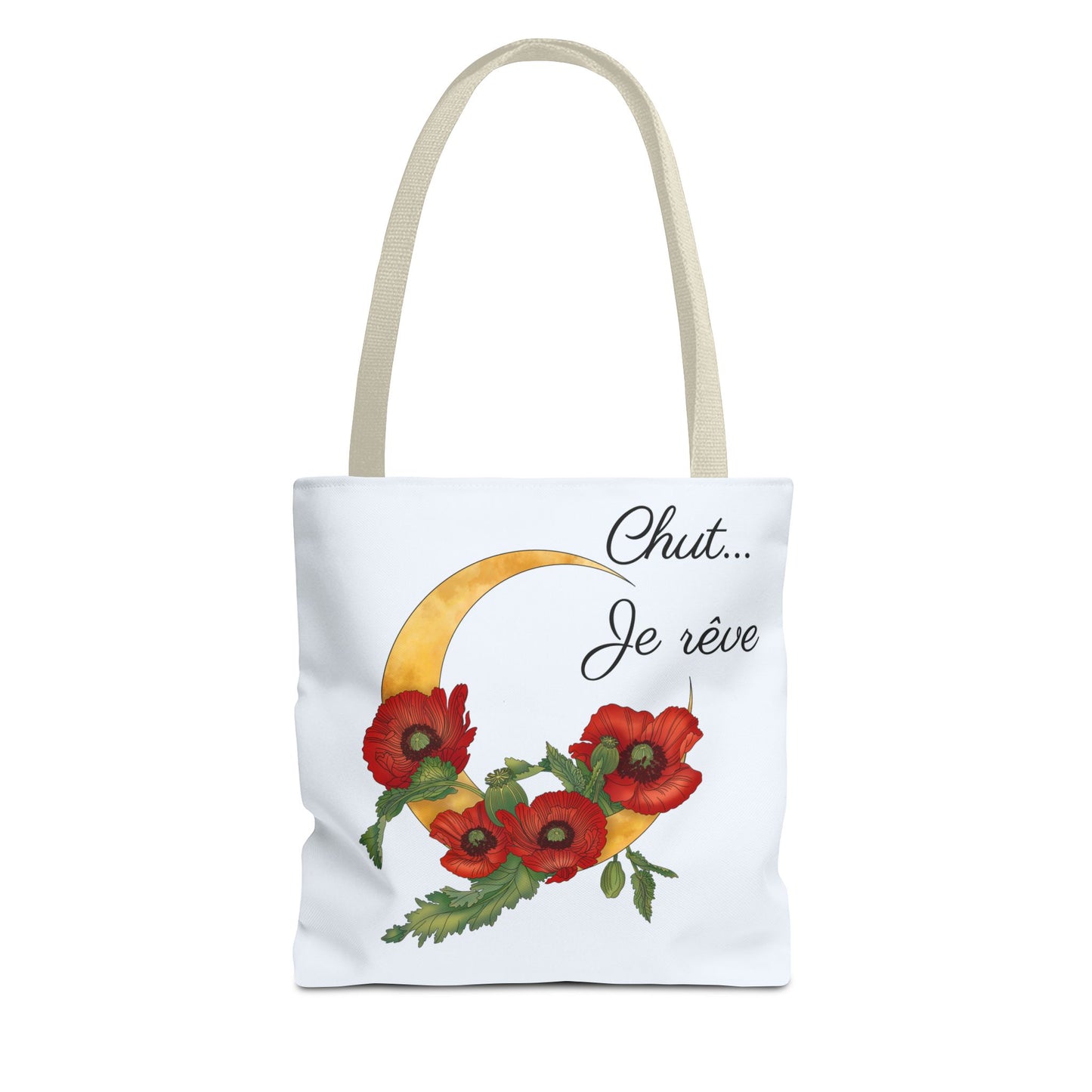 Tote Bag — "Chut... Je rêve" French Script Reversible Tote