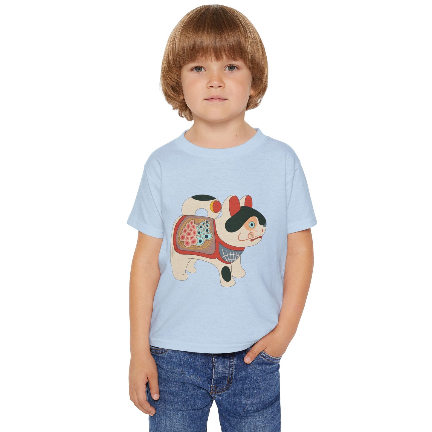 Lucky Inu Hariko illustration by Kawasaki Kyosen Toddler Tshirt — Japanese Lucky Cat Tee