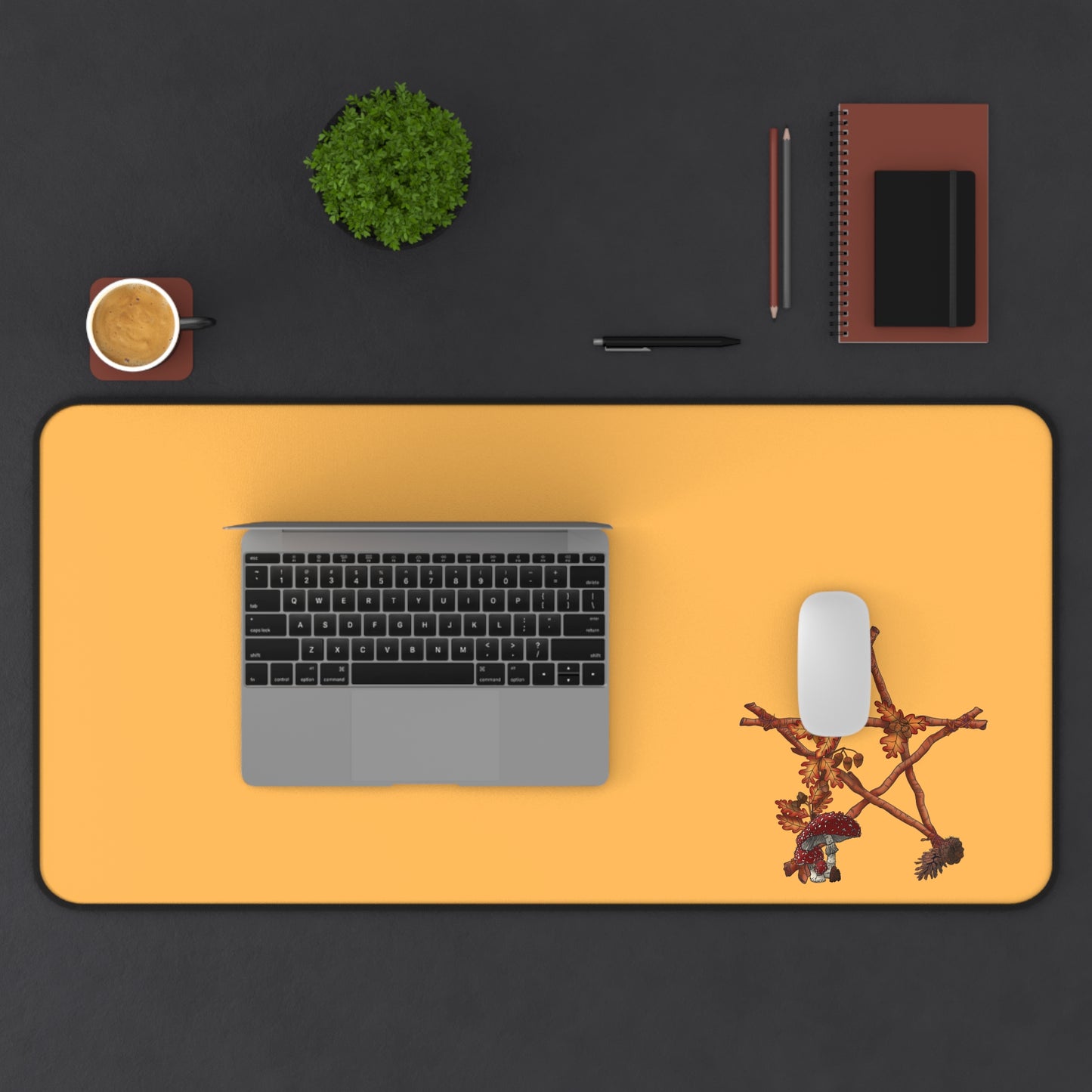 Fall Star and Mushroom Desk Mat