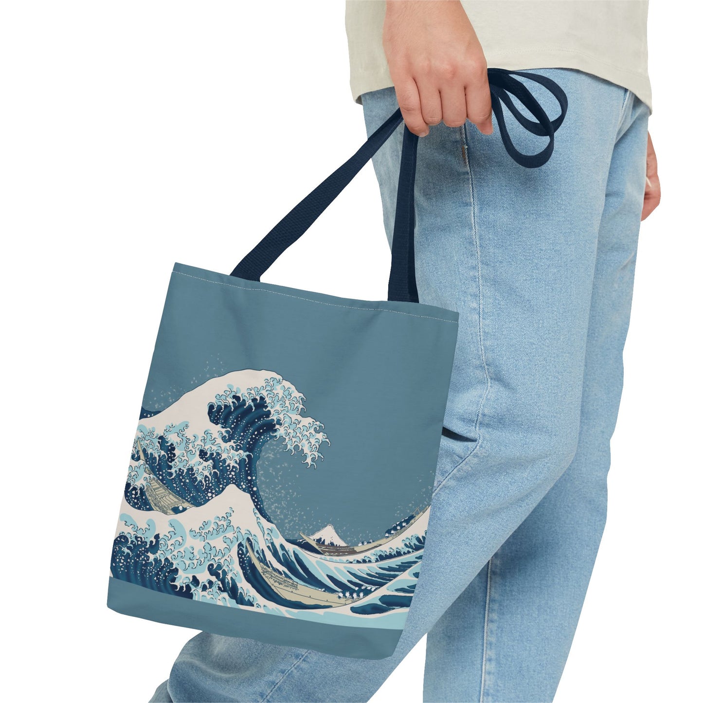 Hokusai Great Wave Tote Bag — Japanese Wave Print All-Over Canvas Beach & Market Tote