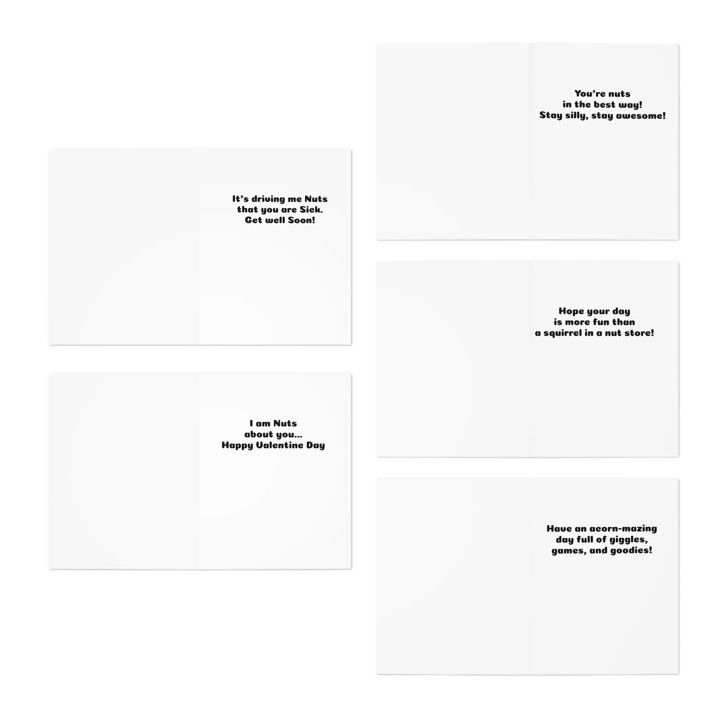 Cute Squirrel Greeting Cards with fun quote - 5-Pack for All Occasions