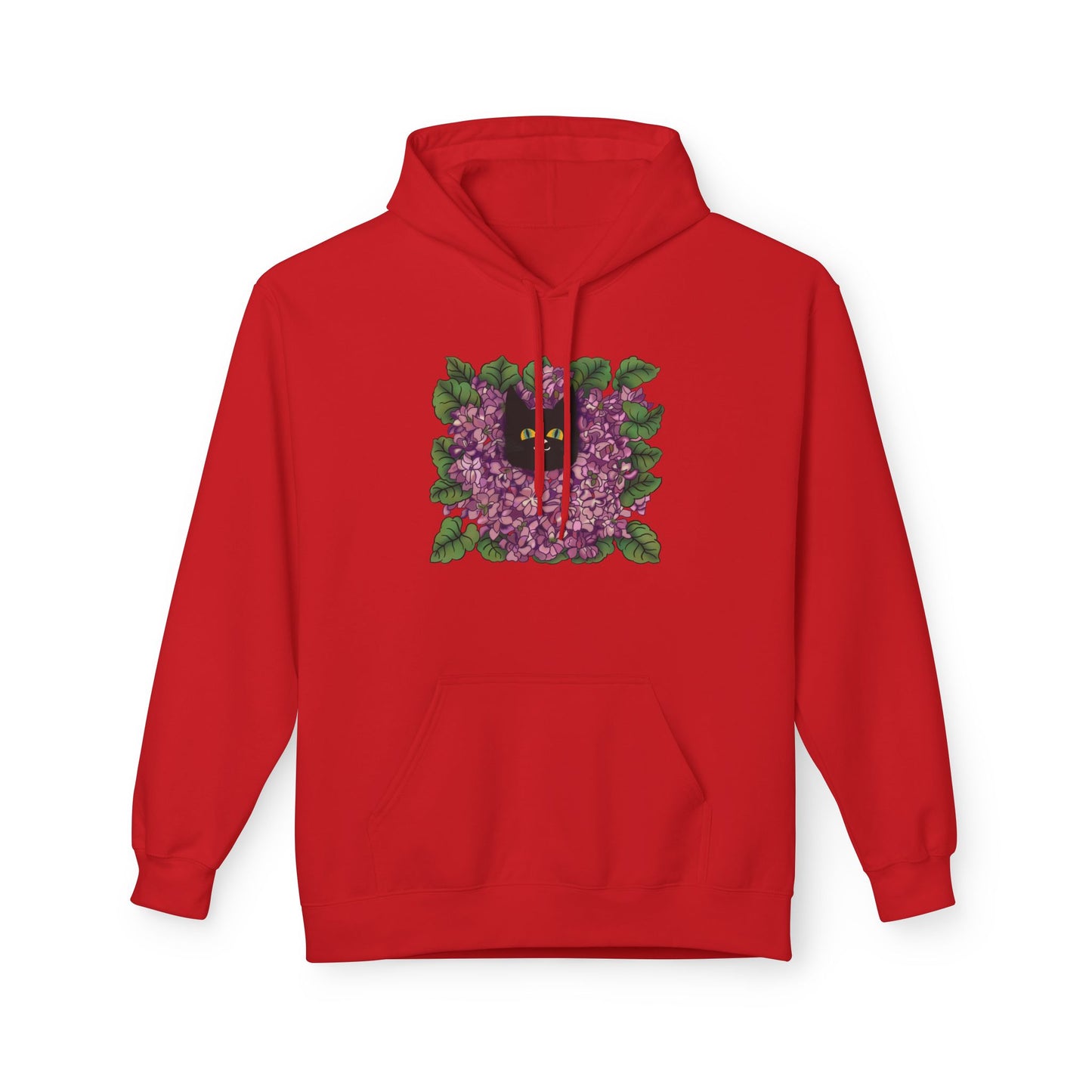 Lillac Black Cat Hoodie — Vintage Purple Lilac Graphic Pullover