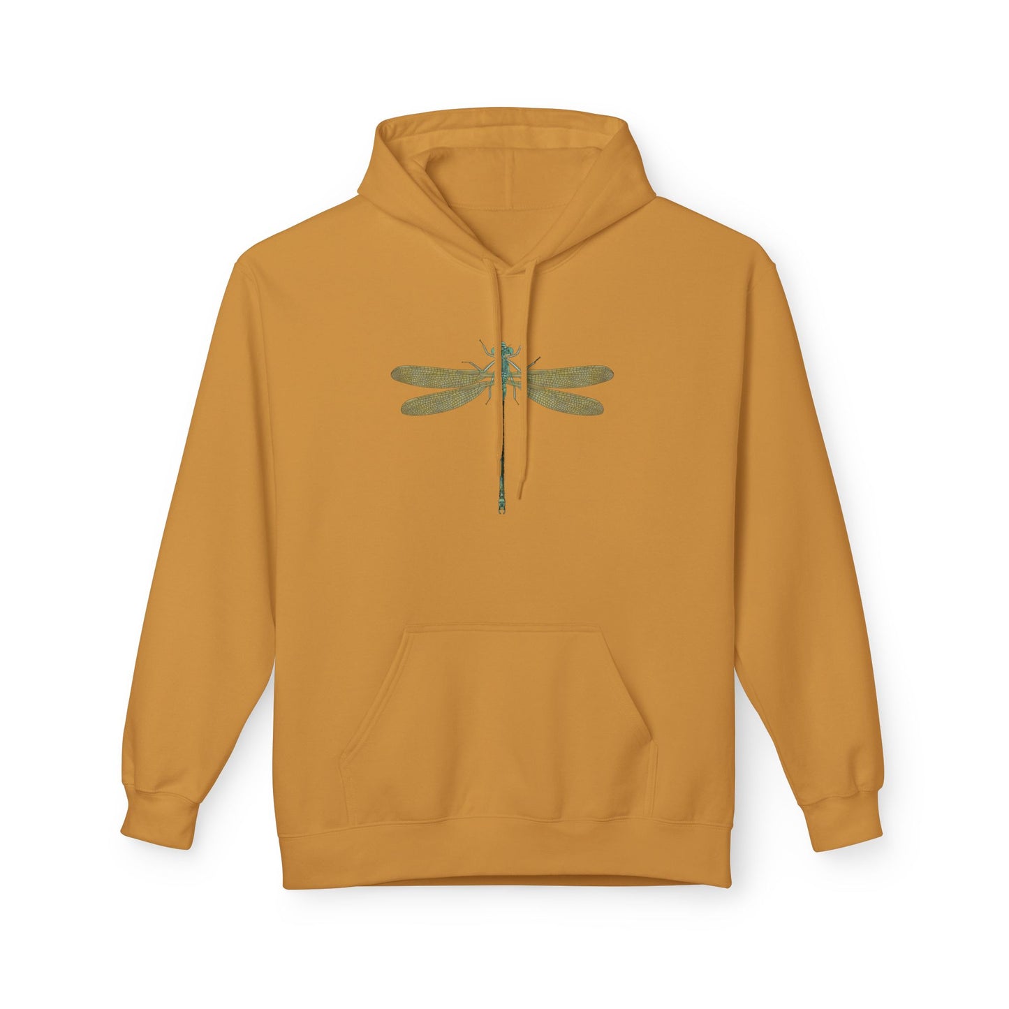 Dragonfly Minimalist Hoodie — Subtle Green Nature Graphic