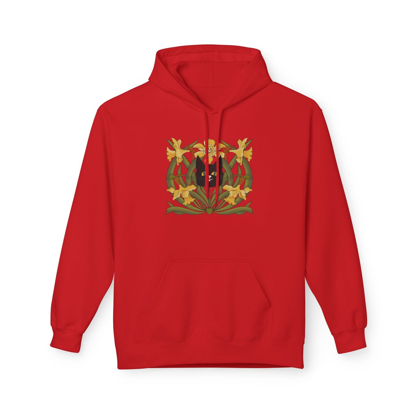 Daffodil Crest Hoodie — Vintage Floral Emblem Pullover
