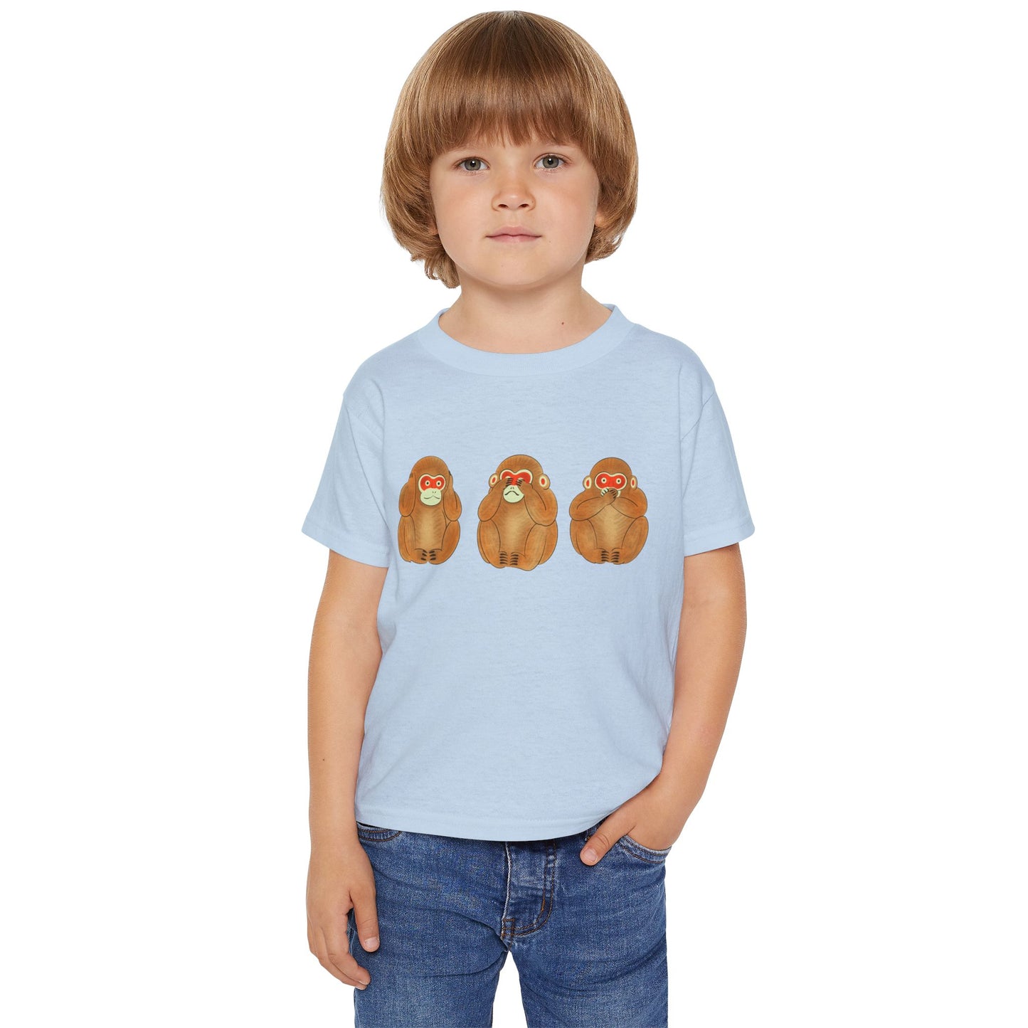 Three Wise Monkeys Fushimi clay doll Toddler TShirt | Three Wise Monkeys