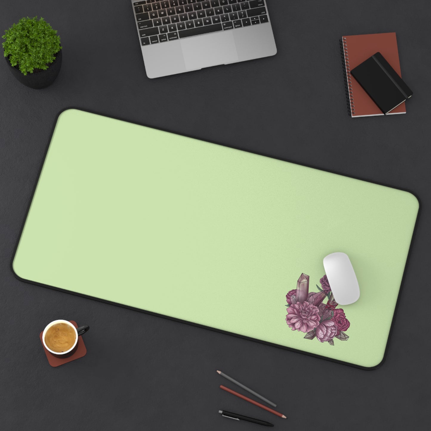Crystal and Floral Desk Mat