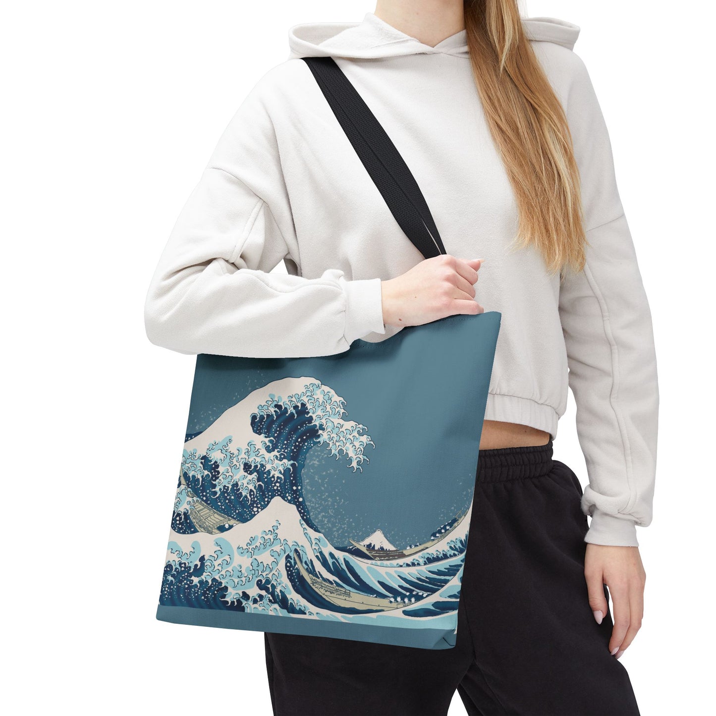 Hokusai Great Wave Tote Bag — Japanese Wave Print All-Over Canvas Beach & Market Tote