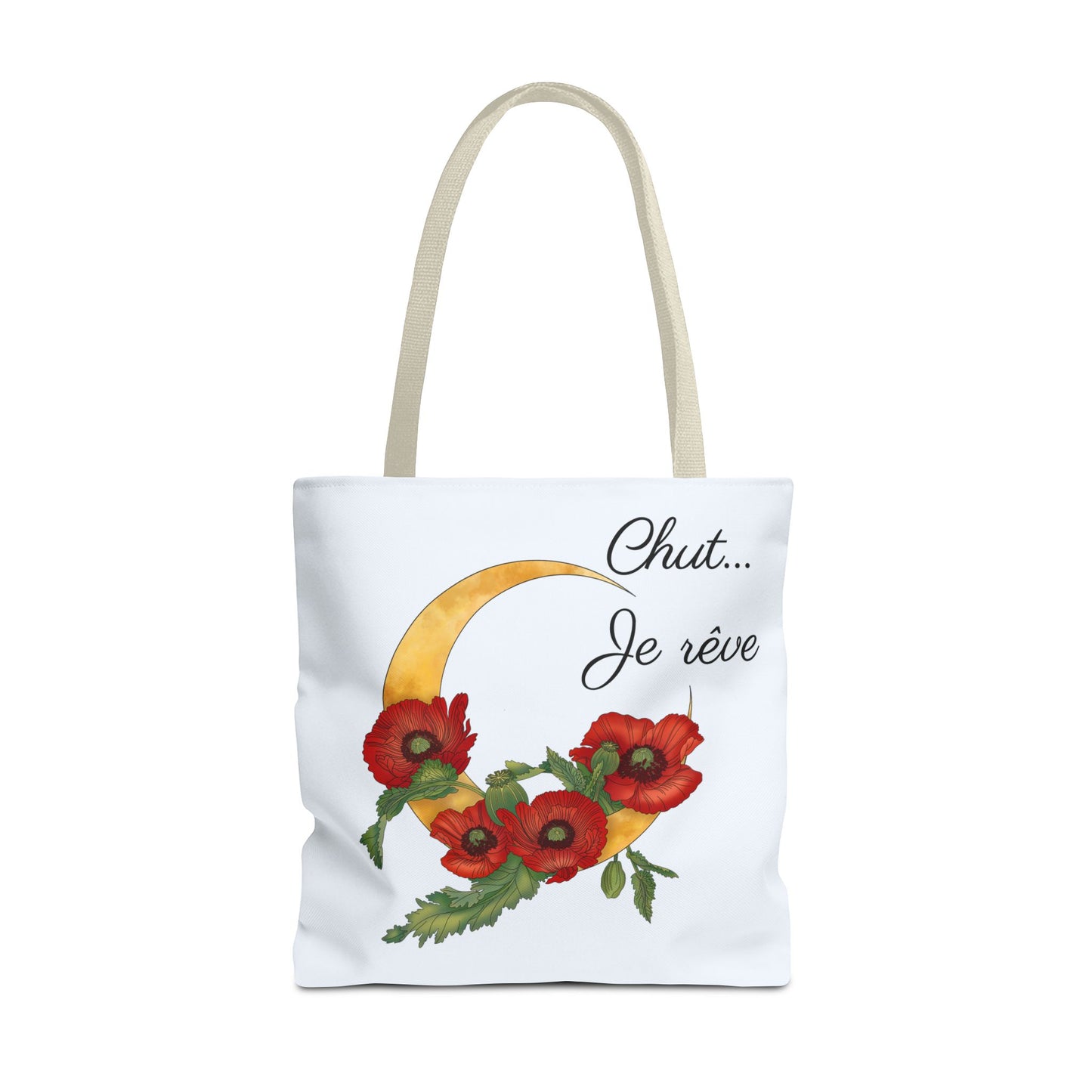 Tote Bag — "Chut... Je rêve" French Script Reversible Tote