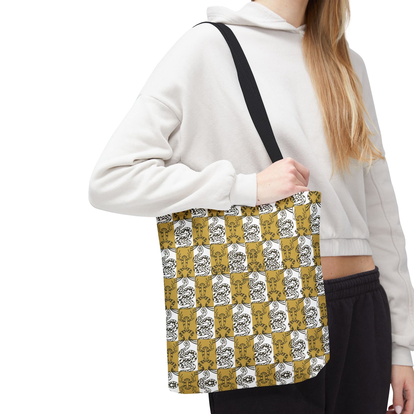 Fun Snake & Frog Print Tote Bag