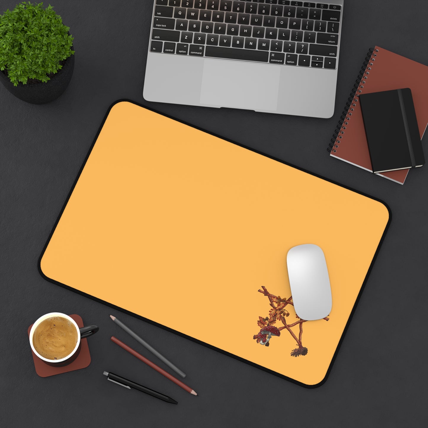 Fall Star and Mushroom Desk Mat