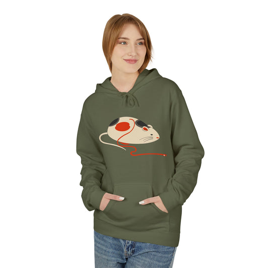 Japanese "Nezumi" Mouse Hoodie — Cute Calico Mouse Illustration Pullover