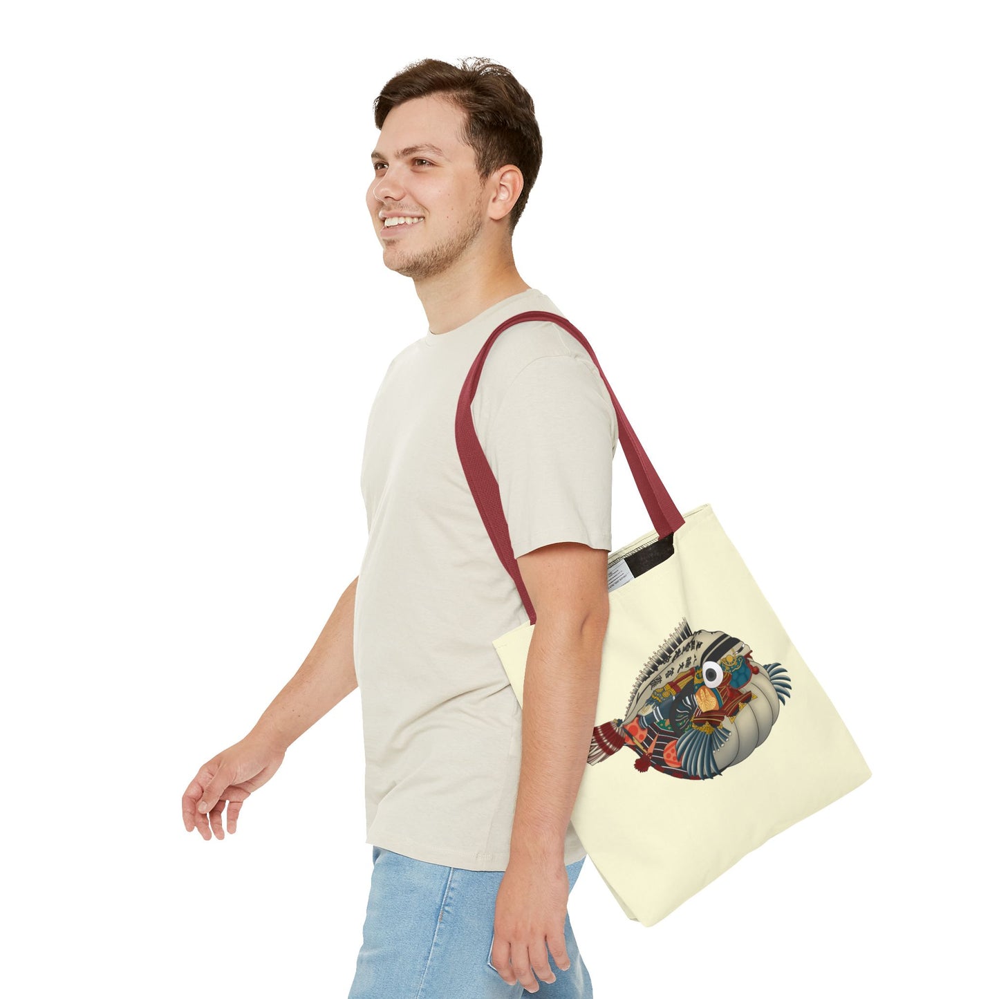 Puffer Fish Japanese Art Tote Bag — Colorful Japanese-Inspired Marine Illustration