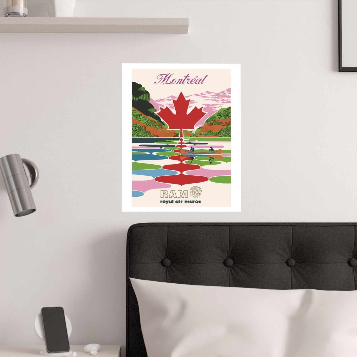 Vintage Air Travel Montreal Satin Poster Art
