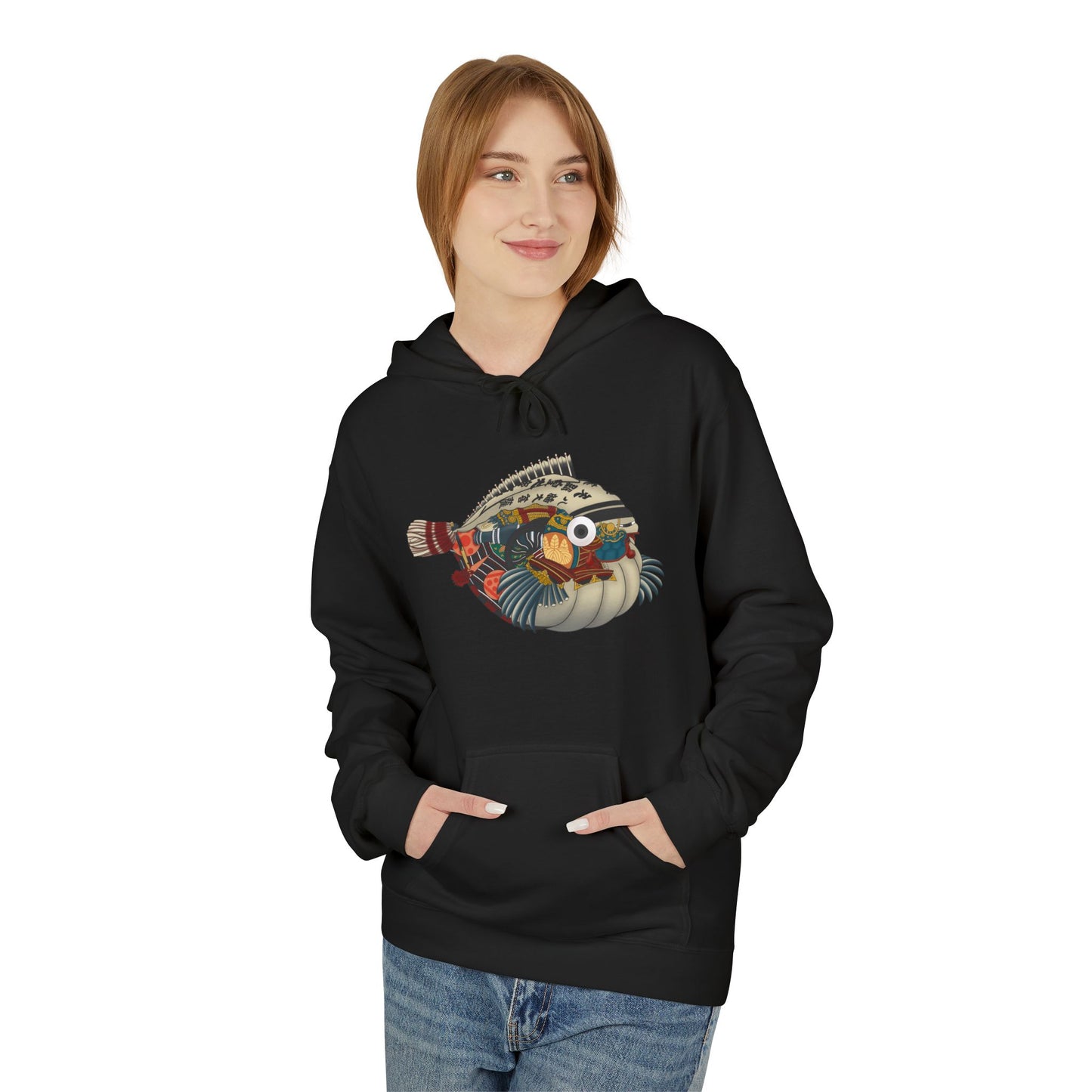 Pufferfish Art Hoodie — Colorful Japanese Fish Graphic Pullover