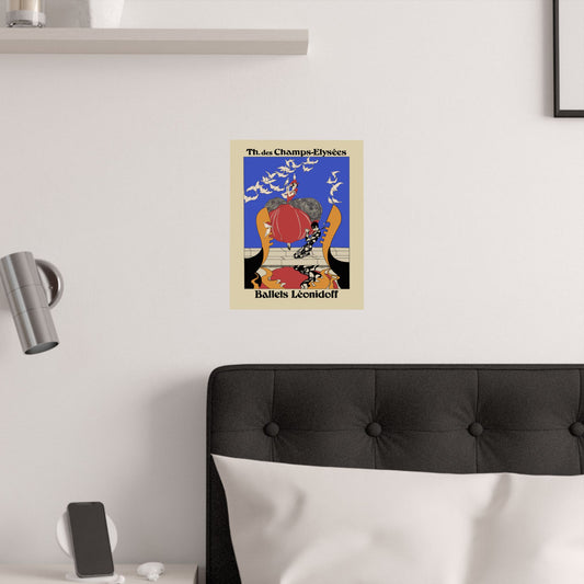 Art Deco Satin Poster - Ballets Léonidoff - Elegant Wall Art Decoration