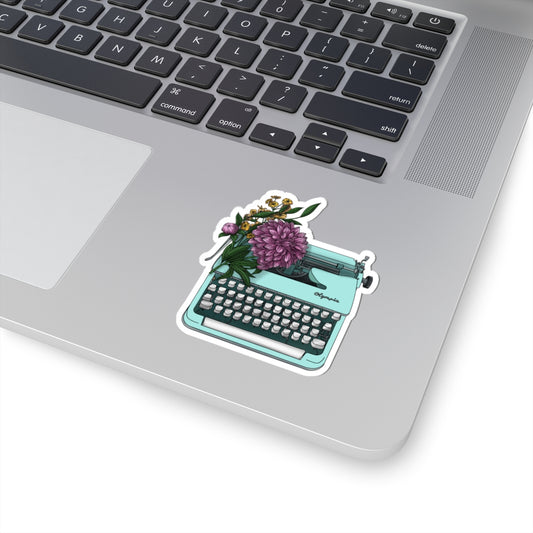 Vintage Typewriter Floral Sticker